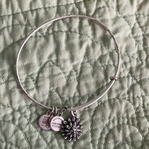 Silver Alex and Ani Flower Charm Bracelet